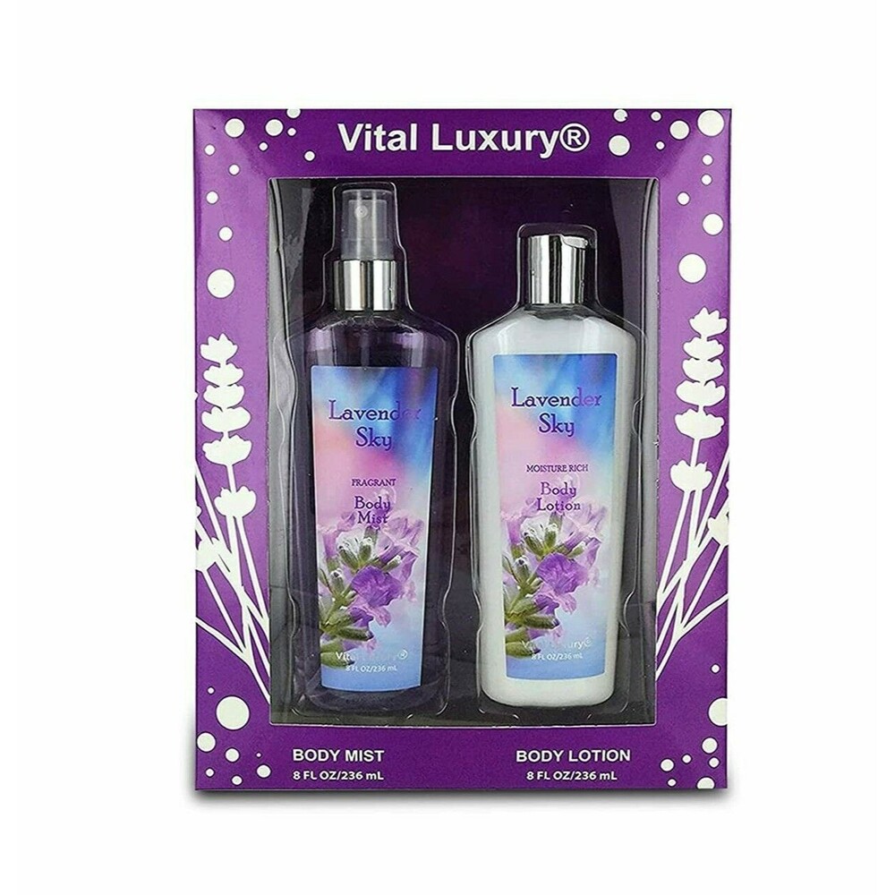 New Body Lotion & Body Mist Set lavander Scent Gift Set Vital Luxury NIB